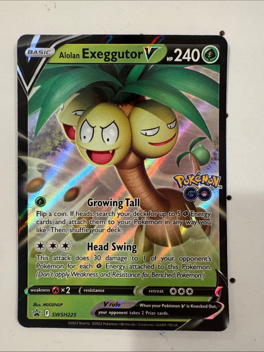 Pokémon TCG: Alolan Exeggutor V Holo Card - Green
